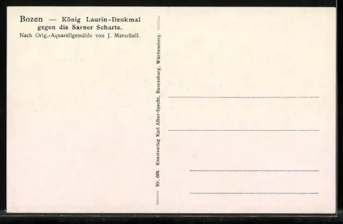 Künstler-AK Bozen, König Laurin-Denkmal