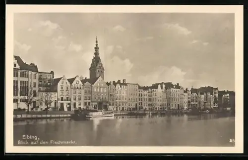 AK Elbing / Elblag, Blick auf den Fischmarkt