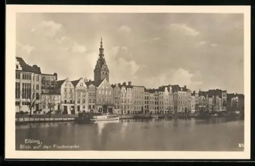 AK Elbing / Elblag, Blick auf den Fischmarkt