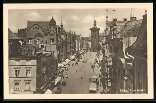 AK Elbing, Alter Markt aus der Vogelschau