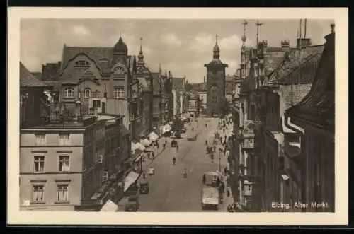 AK Elbing, Alter Markt aus der Vogelschau