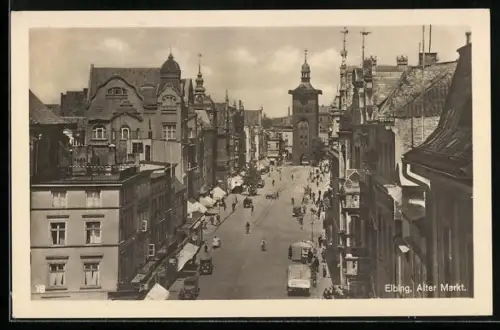 AK Elbing, Alter Markt aus der Vogelschau