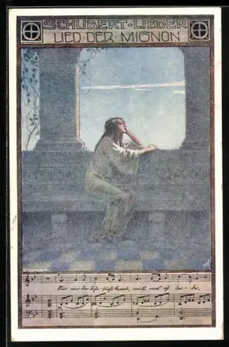 Künstler-AK Ernst Kutzer: Schubert Lieder - Lied der Mignon