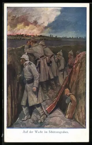 AK Infanteristen auf der Wacht im Schützengraben