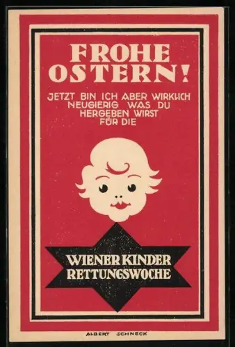 Künstler-AK Wien, Wiener Kinder-Rettungswoche, Wiener Jugendhilfswerk Rathausstrasse 9