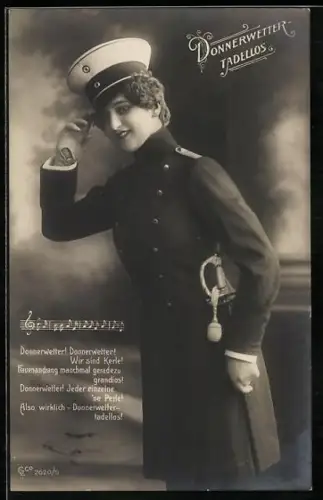 AK Donnerwetter Tadellos, Donnerwetter! Wir sind Kerle..., Fräulein Offizier