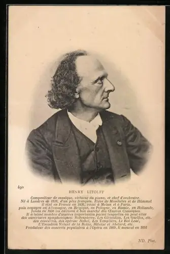 AK Brustportrait Henri Litolff, Komponist, geb. 1818
