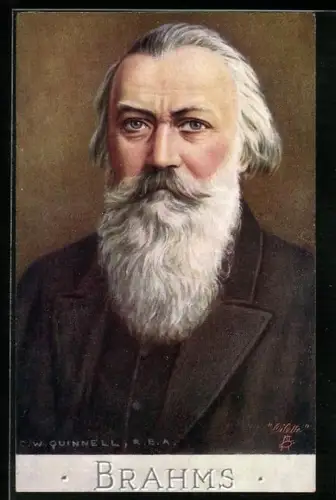 Künstler-AK Portrait des Komponisten Johs. Brahms