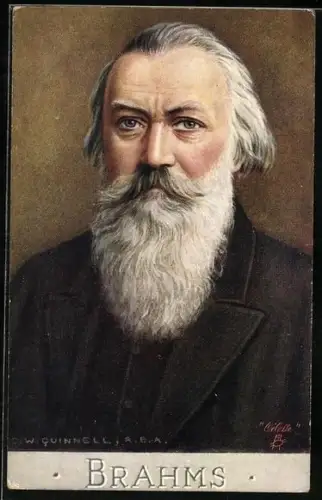 Künstler-AK Portrait des Komponisten Johs. Brahms