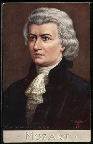 Künstler-AK Portrait W. A. Mozart als junger Mann