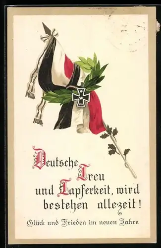 AK Flagge mit Eisernem Kreuz