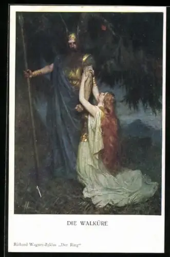 AK Richard Wagner, Szene aus Walküre