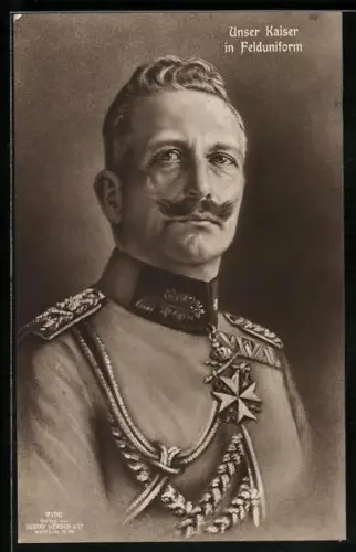 AK Kaiser Wilhelm II. in Felduniform