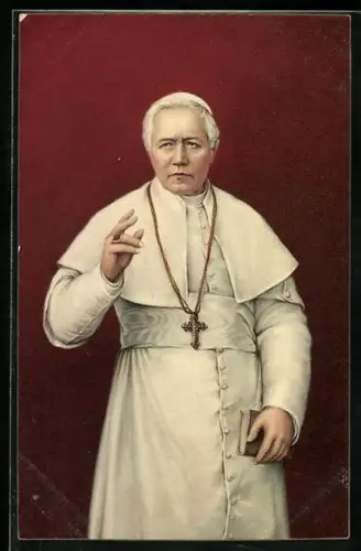 AK Papst Pius X. in weissem Gewand macht einen Segen