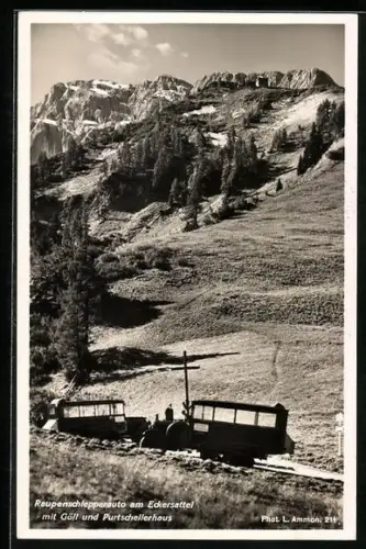 AK Raupenschlepperauto am Eckersattel mit Göll und Putschellerhaus
