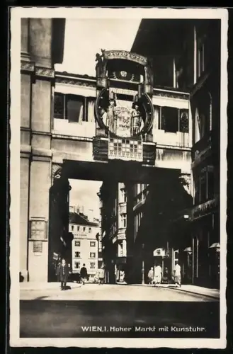 AK Wien, Hoher Markt mit Kunstuhr
