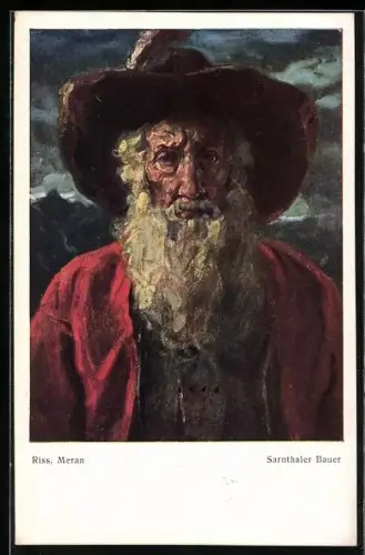 Künstler-AK Thomas Riss: Sarnthaler Bauer, Old Austrian peasant