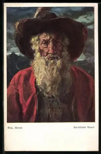 Künstler-AK Thomas Riss: Sarnthaler Bauer, Old Austrian peasant