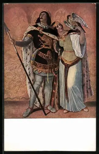 Künstler-AK Siegfried und Kriemhilde aus den Nibelungen