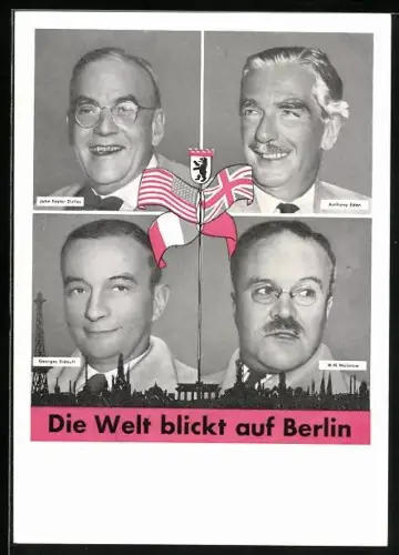 AK Berlin, Viererkonferenz 1954, Dulles, Eden, Bidault und Molotow