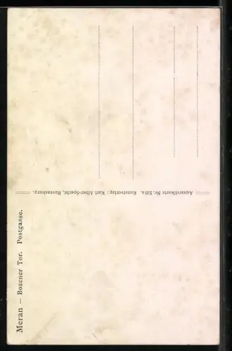 Künstler-AK J. Marschall: Meran, Bozener Tor in der Postgasse