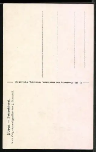 Künstler-AK J. Marschall: Bozen, Gasthaus Batzenhäusl