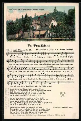 Lied-AK Anton Günther NR: 25, De Draakschänk, Gasthaus Zur Dreckschänke in Breitenbach