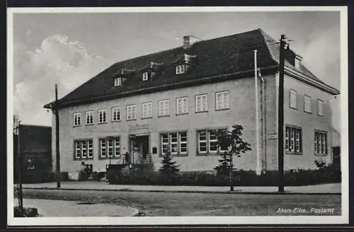 AK Aken /Elbe, Partie am Postamt