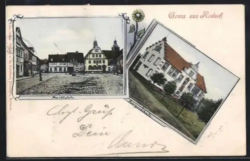 AK Rodach, Marktplatz, Bürgerschule