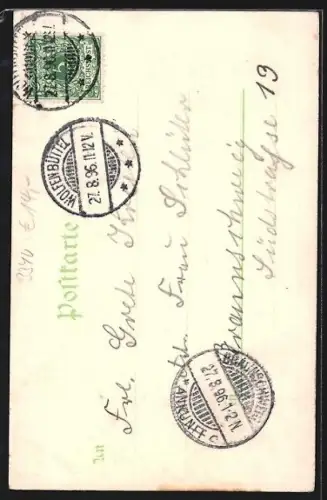 Lithographie Wolfenbüttel, Partie am Cafe-Haus