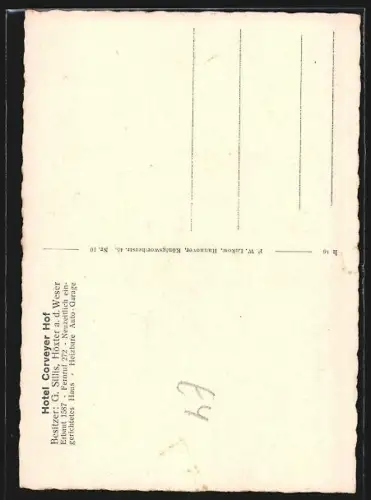 AK Höxter a. d. Weser, Hotel Corveyer Hof, Bes. G. Sillis