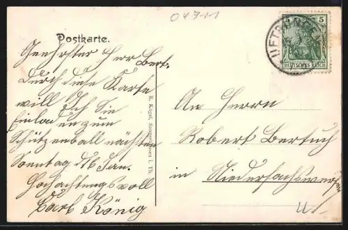 AK Uftrungen, Gasthaus Zum deutschen Kaiser, Bes. Otto Dröbel, Ortsansicht aus der Vogelschau