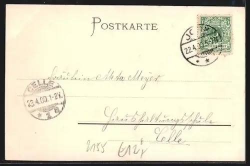 AK Jork /Altenlande, J. H. Köpke`s Gasthaus, Inh. Hinr. Gründahl, Blick zur Kirche