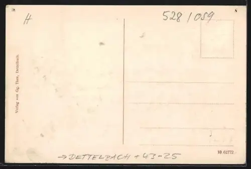 AK Dettelbach a. Main, XXVIII. Gautag des Gauverbandes unterfränkischer Gesangvereine 1910, Teilansicht, Gebäudeansicht