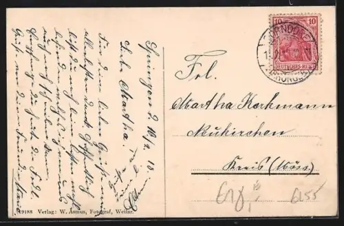 AK Frauensee, Bäckerei und Konditorei von G. Kalkhof, Totalansicht