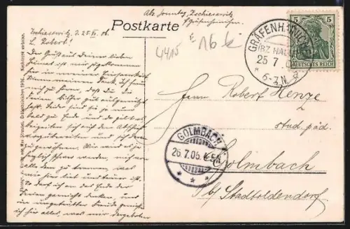 AK Gräfenhainichen, Hallesche Strasse mit Blick zur Kirche