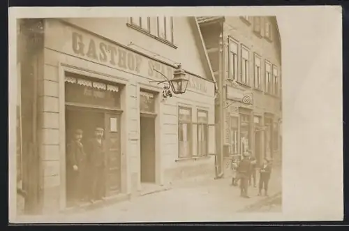 Foto-AK Obernkirchen, Gasthaus Stadt Kassel v. Heinrich Pieper, Neumarktstrasse