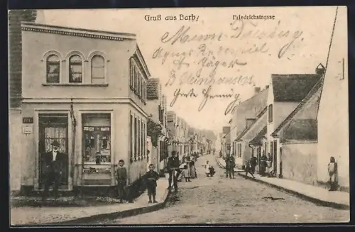 AK Barby, Häuser an der Friedrichstrasse