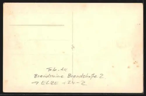 Foto-AK Elze / Leine, Brandruine Brandstrasse 2