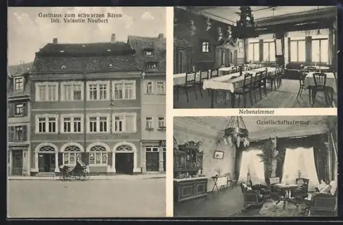 AK Nürnberg, Gasthaus zum schwarzen Bären, Innen- und Aussenansichten