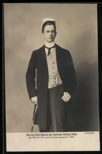 AK Portrait Herzog Carl Eduard von Sachsen-Coburg-Gotha als Student