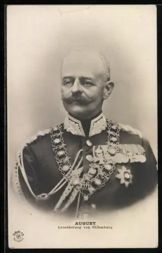 Foto-AK August Grossherzog von Oldenburg in Gala-Uniform mit Orden