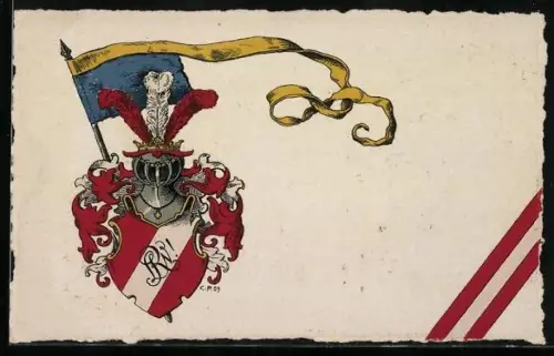 AK Chemnitz, Studentenwappen Literarischer Verein der Realgymnasiasten zu Chemnitz