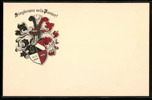 AK Studentenwappen der Burschenschaft Singkranz