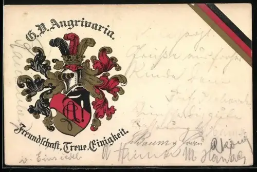 AK Studentenwappen der Burschenschaft Angrivaria