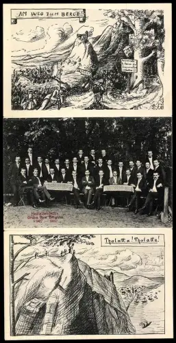 Klapp-AK Neuhaldensleben, Gruppenfoto von Studenten, Studentenwappen