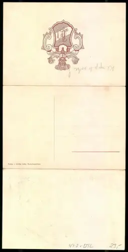 Klapp-AK Neuhaldensleben, Gruppenfoto von Studenten, Studentenwappen