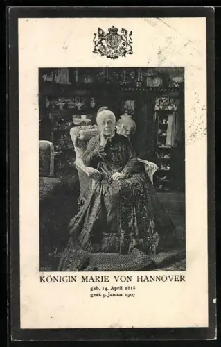 AK Königin Marie von Hannover in hohem Alter