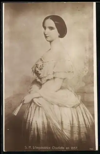 Künstler-AK Kaiserin Charlotte im Jahre 1857