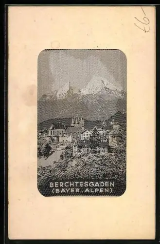 Seiden-AK Berchtesgaden /Bayer. Alpen, Teilansicht mit Alpenblick